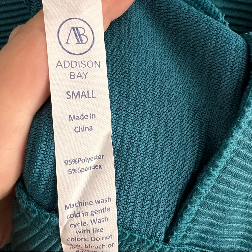 Addison Bay Active Rib Zip Everyday Crewneck Sweatshirt - Picture 5 of 7